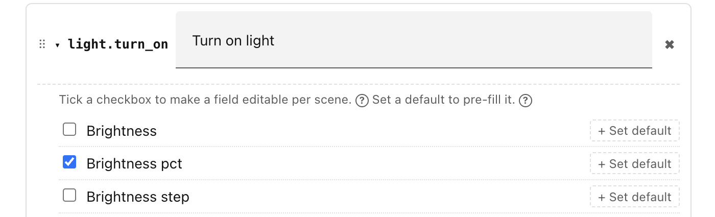 Adding Turn On Lights action.