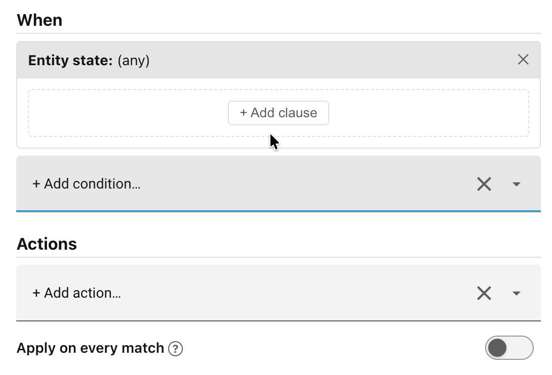 Adding a clause to the Entity State condition