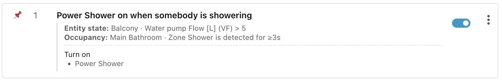 Power shower on when somebody is showering. Power shower on when somebody is showering.