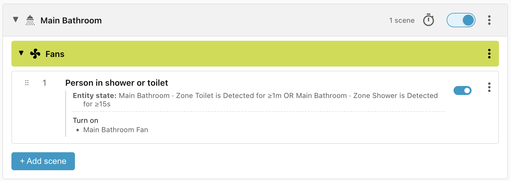 Person in shower or toilet.