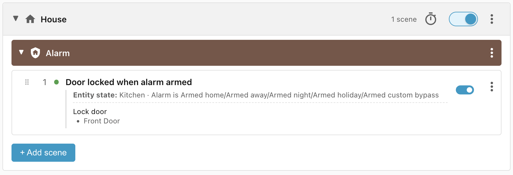 Door locked when alarm armed