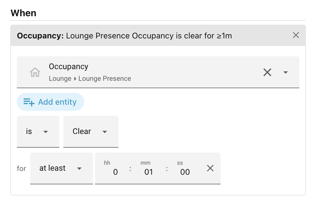 Occupancy condition.