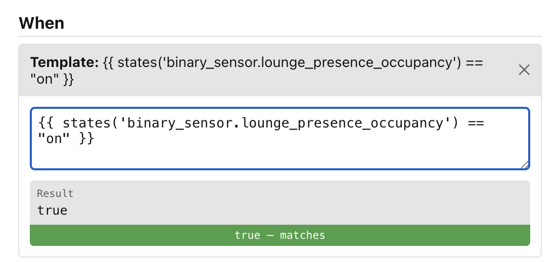 Example of Template condition.