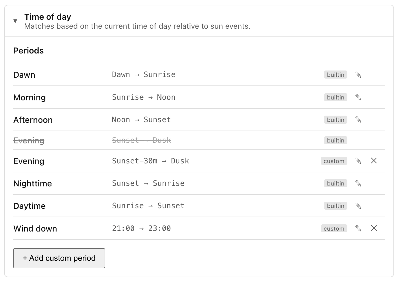 Configuring the Time of Day condition. Configuring the Time of Day condition.