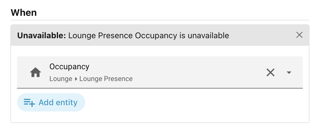 Example of Unavailable condition.
