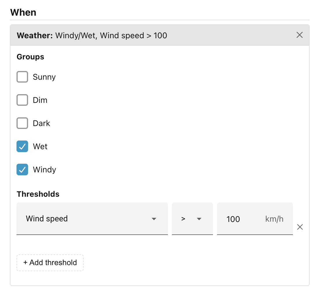 Example of the Weather condition. Example of the Weather condition.
