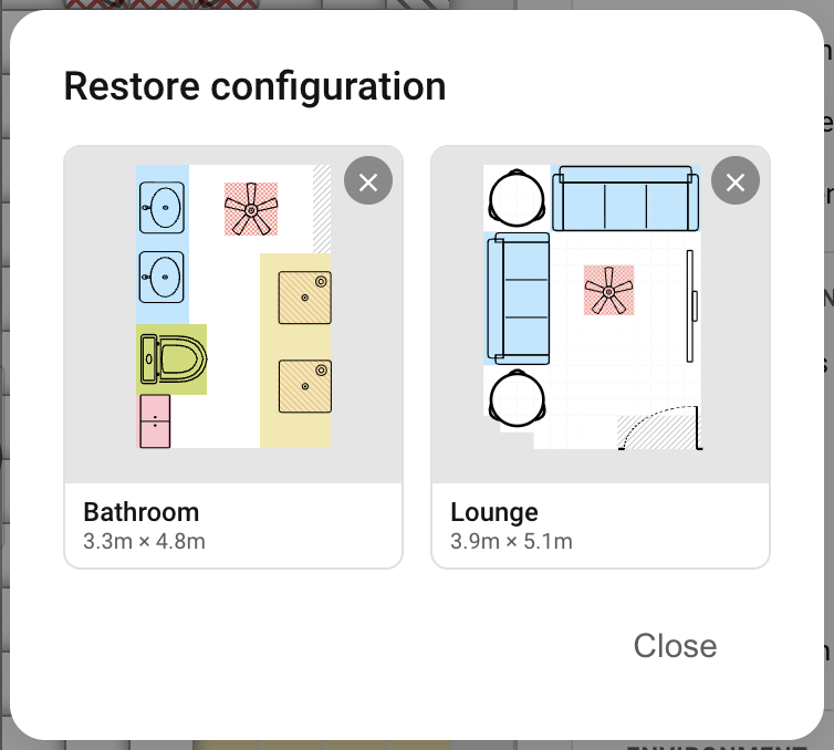 Restore configuration dialog. Restore configuration dialog.