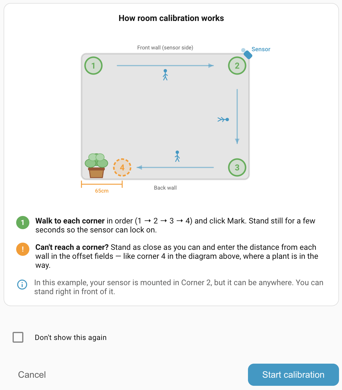 How to calibrate room size