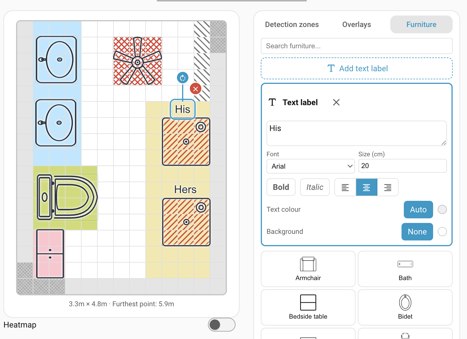 Adding text labels to the Furniture view. Adding text labels to the Furniture view.