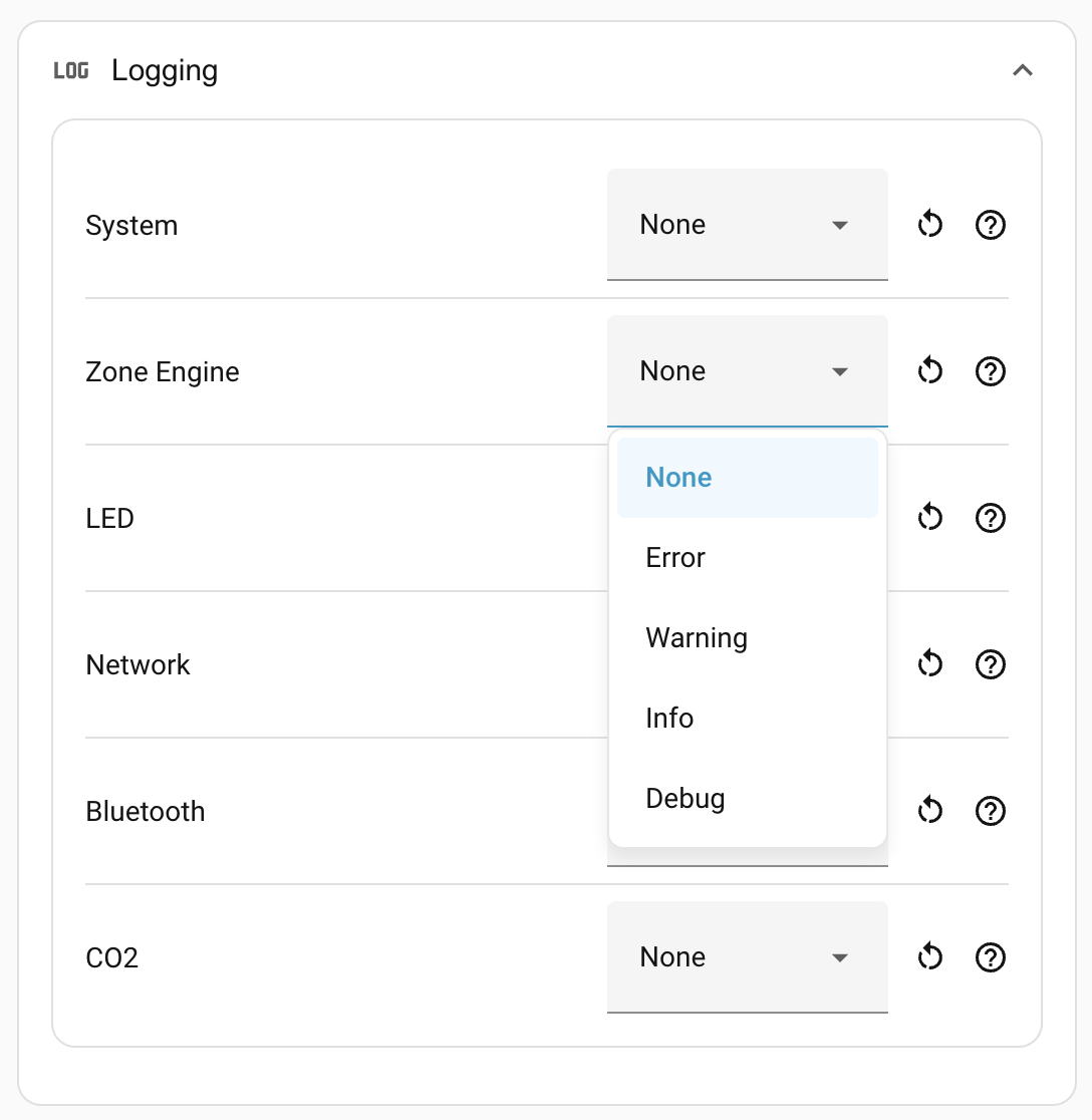Logging settings.